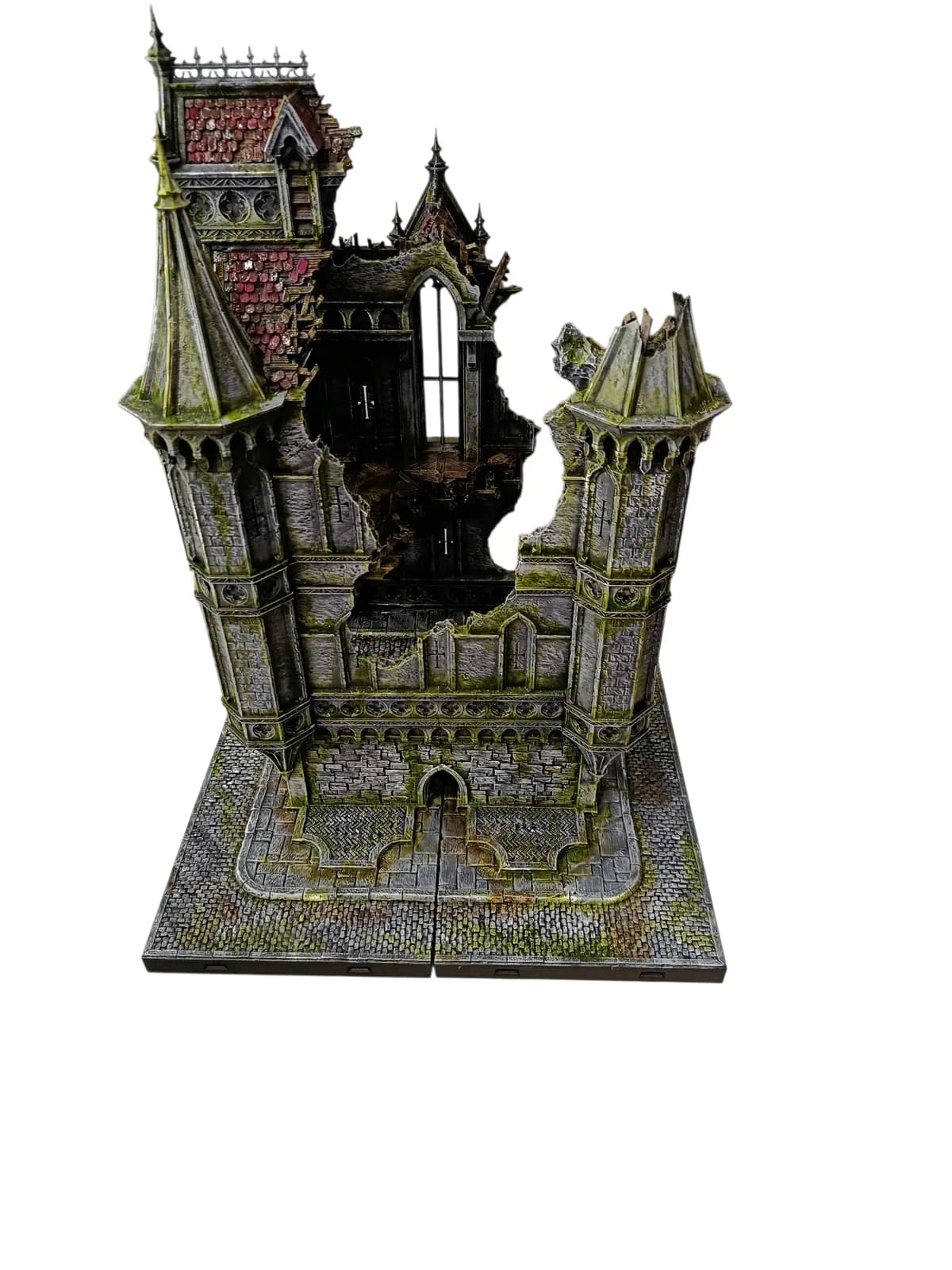 Angle de cathédrale gothique en ruines pour wargame