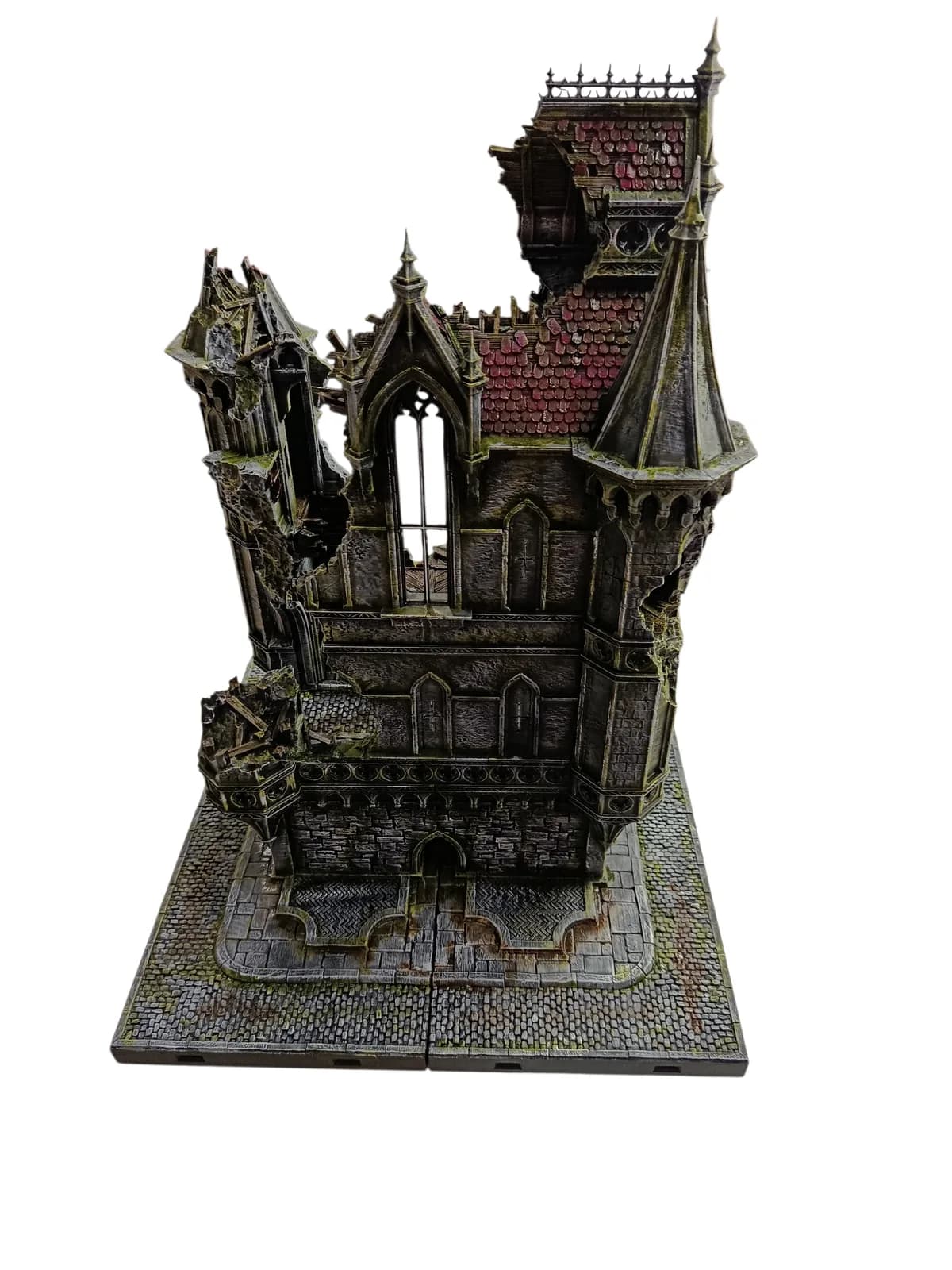 Façade détaillée de cathédrale en ruines pour table de jeu